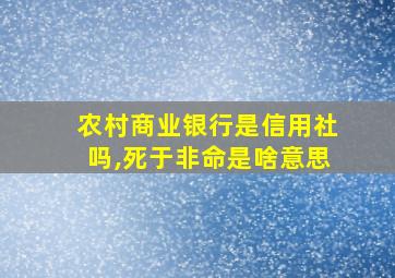 农村商业银行是信用社吗,死于非命是啥意思