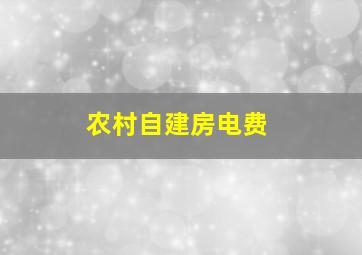 农村自建房电费