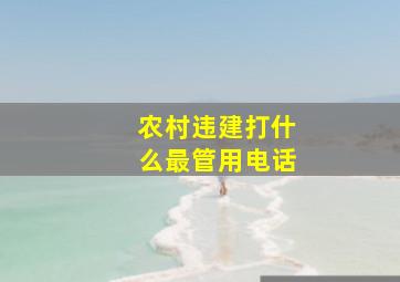 农村违建打什么最管用电话