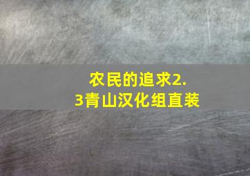 农民的追求2.3青山汉化组直装