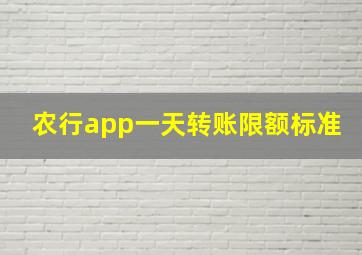 农行app一天转账限额标准