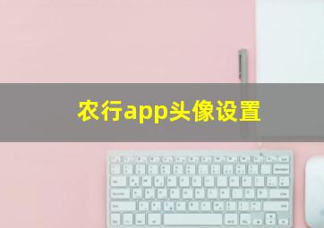 农行app头像设置