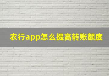 农行app怎么提高转账额度