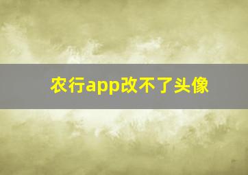 农行app改不了头像