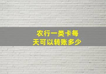 农行一类卡每天可以转账多少