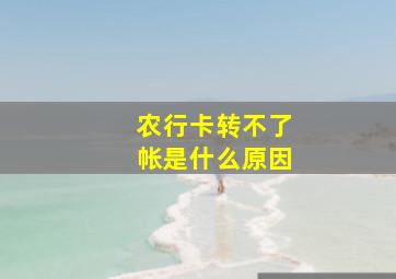 农行卡转不了帐是什么原因