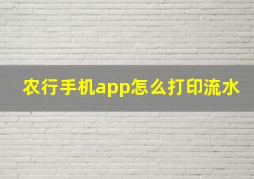 农行手机app怎么打印流水