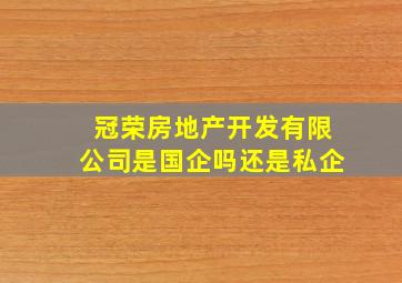 冠荣房地产开发有限公司是国企吗还是私企