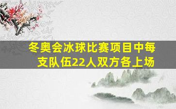 冬奥会冰球比赛项目中每支队伍22人双方各上场