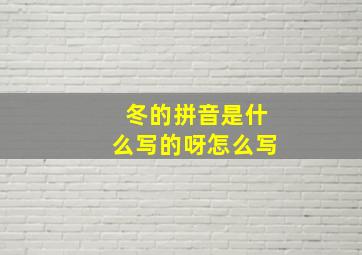 冬的拼音是什么写的呀怎么写