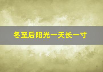 冬至后阳光一天长一寸