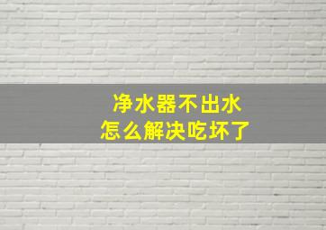 净水器不出水怎么解决吃坏了