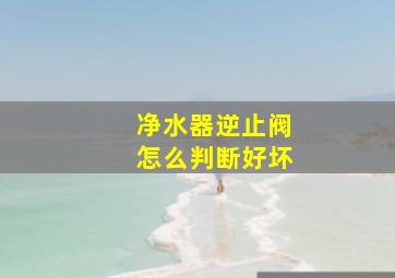 净水器逆止阀怎么判断好坏