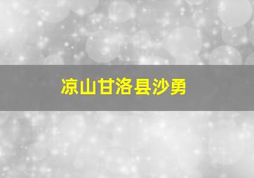 凉山甘洛县沙勇