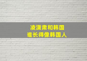 凌潇肃和韩国谁长得像韩国人