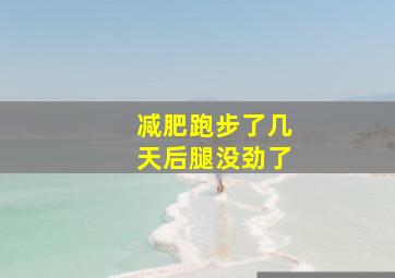 减肥跑步了几天后腿没劲了