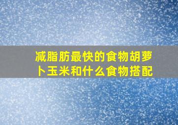 减脂肪最快的食物胡萝卜玉米和什么食物搭配