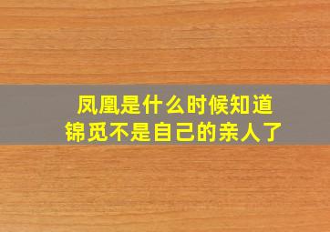 凤凰是什么时候知道锦觅不是自己的亲人了