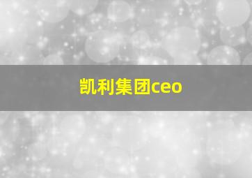 凯利集团ceo