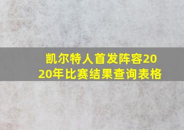 凯尔特人首发阵容2020年比赛结果查询表格