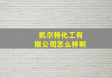 凯尔特化工有限公司怎么样啊