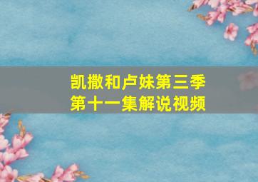 凯撒和卢妹第三季第十一集解说视频