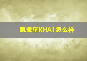 凯撒堡KHA1怎么样