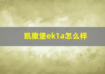 凯撒堡ek1a怎么样