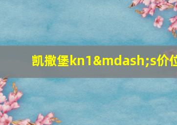 凯撒堡kn1—s价位