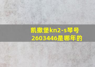 凯撒堡kn2-s琴号2603446是哪年的