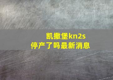 凯撒堡kn2s停产了吗最新消息