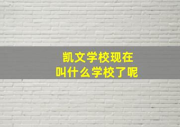 凯文学校现在叫什么学校了呢