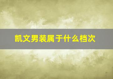 凯文男装属于什么档次