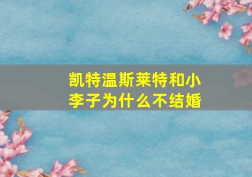 凯特温斯莱特和小李子为什么不结婚