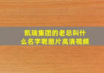 凯瑞集团的老总叫什么名字呢图片高清视频