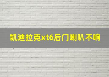 凯迪拉克xt6后门喇叭不响