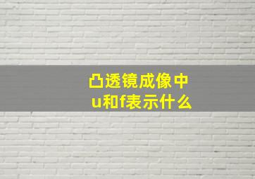 凸透镜成像中u和f表示什么