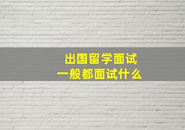 出国留学面试一般都面试什么