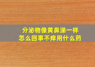 分泌物像黄鼻涕一样怎么回事不痒用什么药