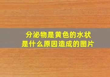 分泌物是黄色的水状是什么原因造成的图片