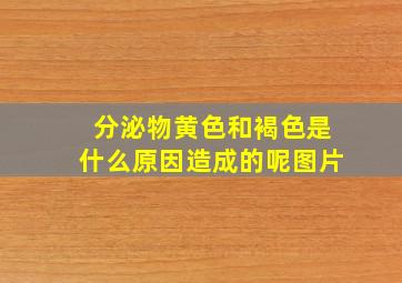 分泌物黄色和褐色是什么原因造成的呢图片