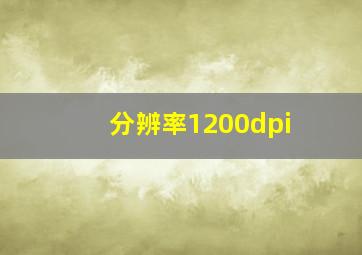 分辨率1200dpi