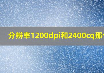 分辨率1200dpi和2400cq那个高