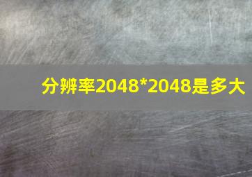 分辨率2048*2048是多大