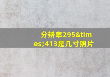 分辨率295×413是几寸照片