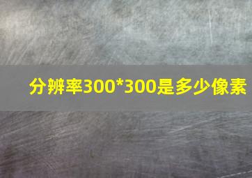 分辨率300*300是多少像素