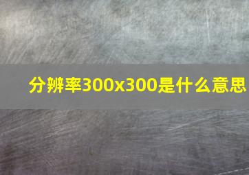 分辨率300x300是什么意思