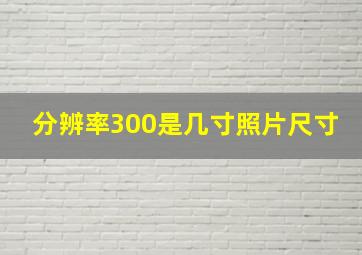 分辨率300是几寸照片尺寸