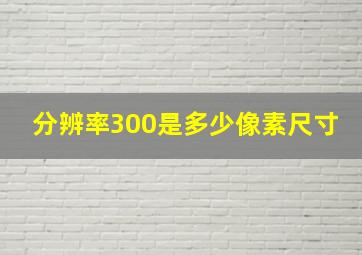 分辨率300是多少像素尺寸