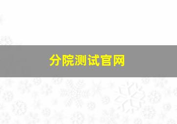 分院测试官网